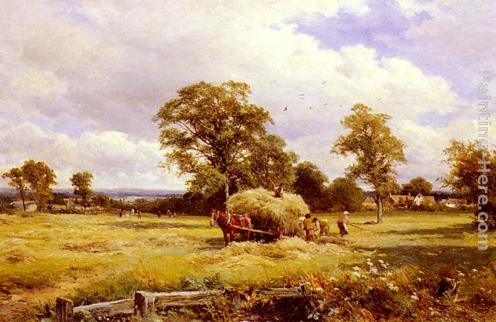 A Warwickshire Hayfield painting - David Bates A Warwickshire Hayfield art painting